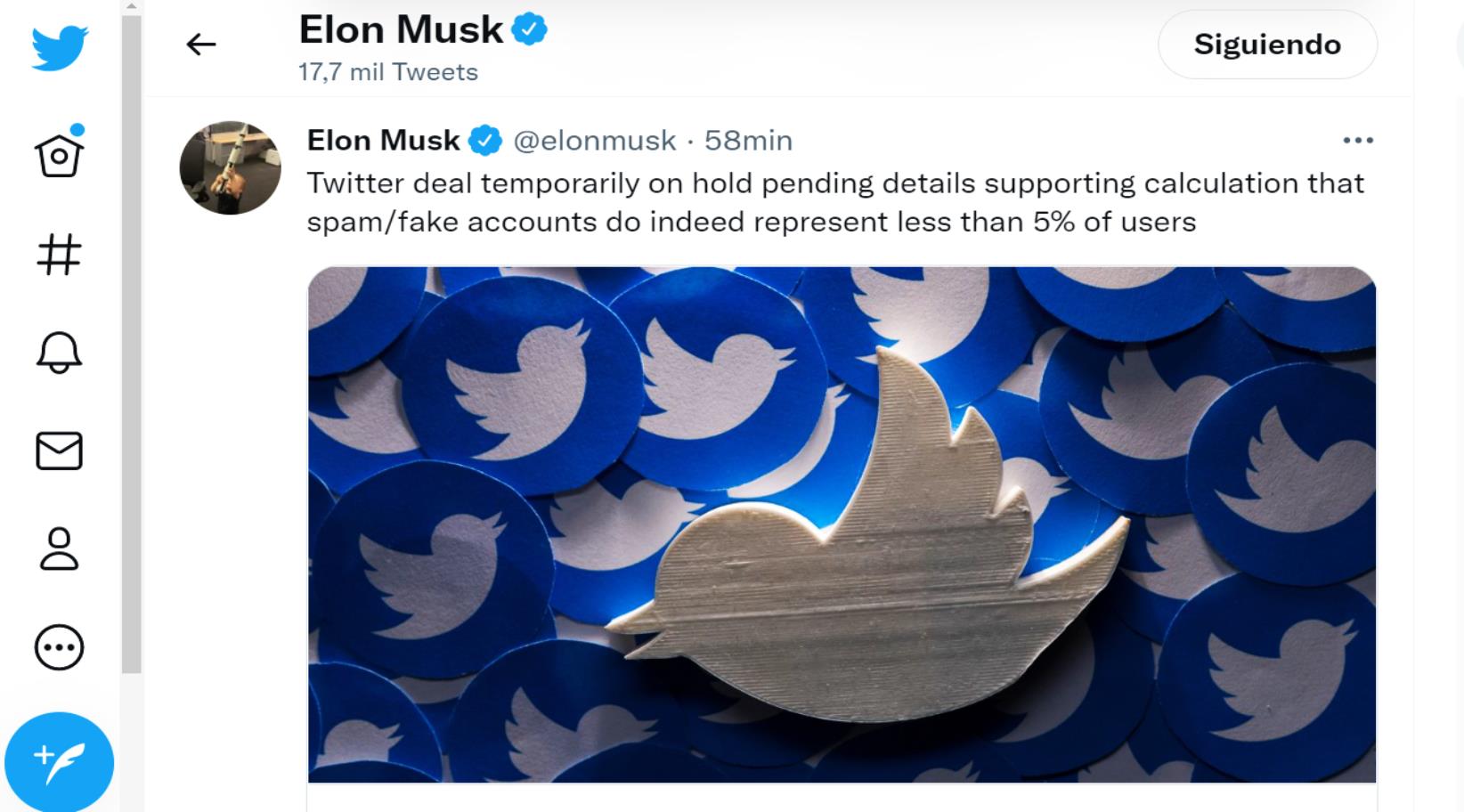 Elon Musk puts Twitter deal on hold over fake account details | ABC Mundial