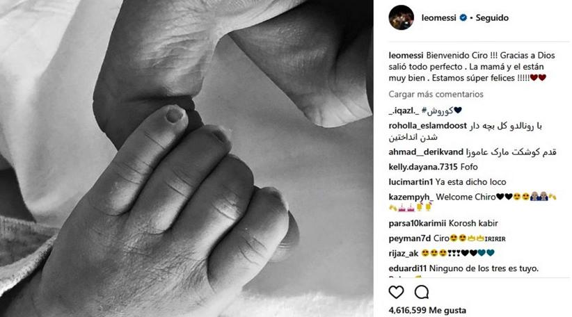 Lionel Messi welcomed his third child into the world as his wife gave birth to a baby boy named Ciro on Saturday