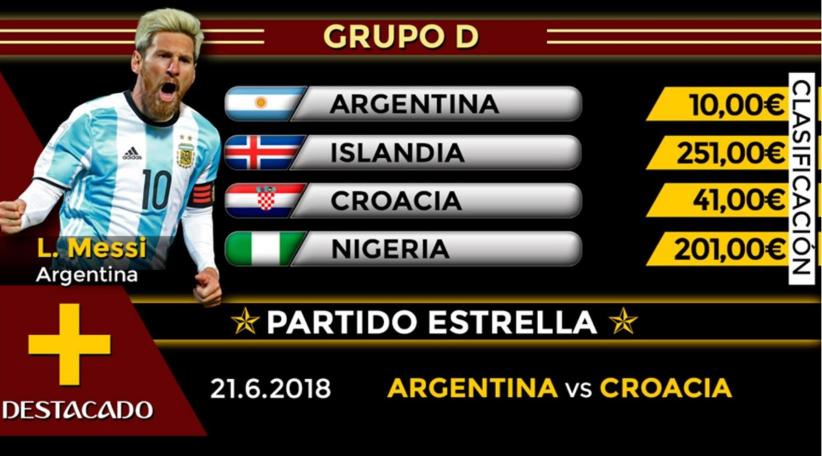 Grupo D del Mundial Rusia 2018