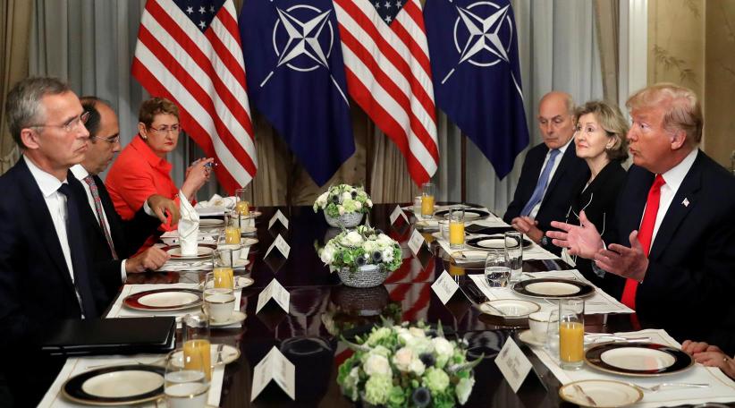 Mr Trump, who allies hope will sign off on a summit deal to step up the West's deterrence of Russia, will hold talks with German Chancellor Angela Merkel later on Wednesday.