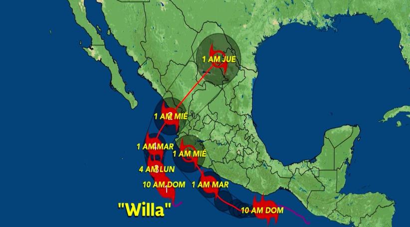 México: el poderoso huracán Willa, de categoría 5, llega a Puerto Vallarta