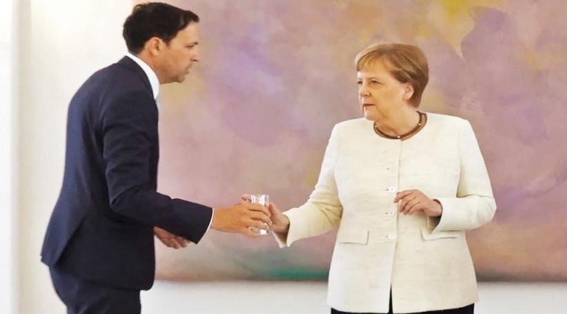Angela Merkel seen shaking for second time in just over a week 