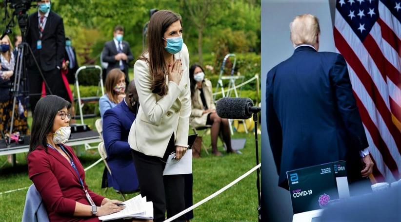 Don't ask me. Ask China ': Trump clashes with reporters then abruptly leaves press briefing