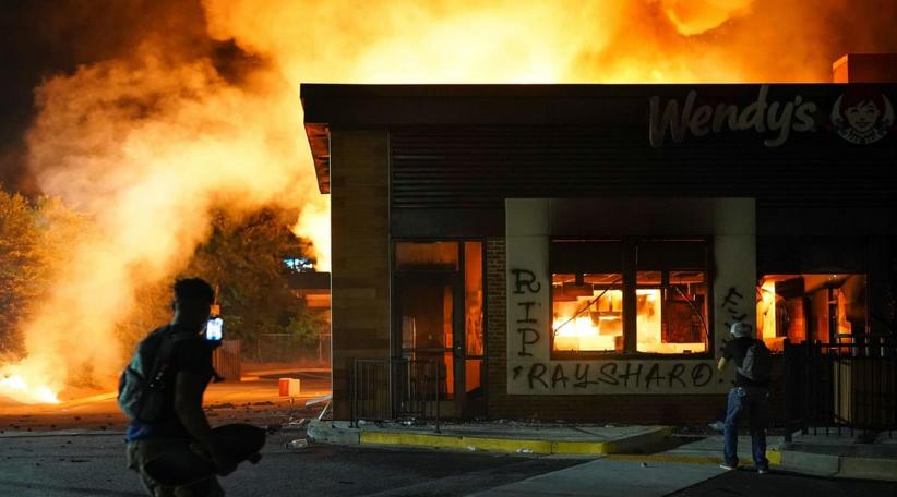Rayshard Brooks shooting: Protesters burn down Wendy's in Atlanta after police shooting