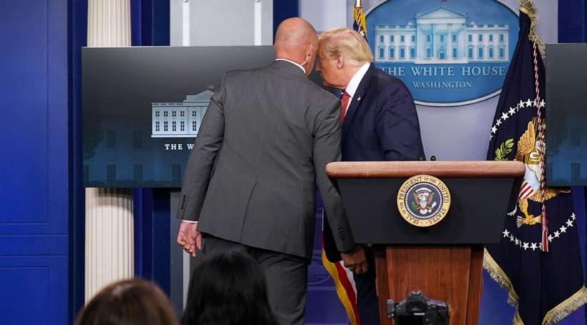 Trump escorted from briefing by Secret Service after shooting outside White House
