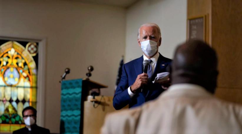 Joe Biden speaks with shot black man on Wisconsin visit