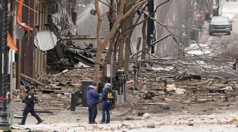 Large 'intentional' blast wrecks buildings in downtown Nashville