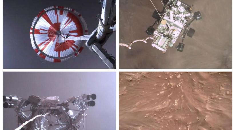  La NASA revela un video de la llegada del rover Perseverance en Marte