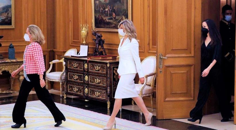 España: Calviño, Díaz y Belarra prometen sus cargos ante Felipe VI en la Zarzuela