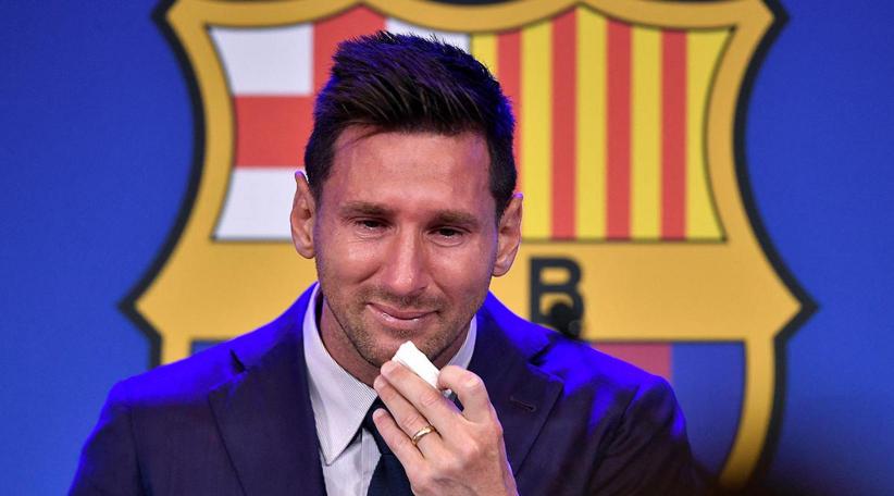  Lionel Messi tearful at Barcelona exit as free transfer looms