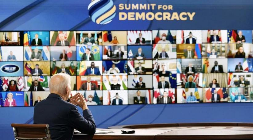 Biden calls on leaders to end ‘backward slide’ of democracy