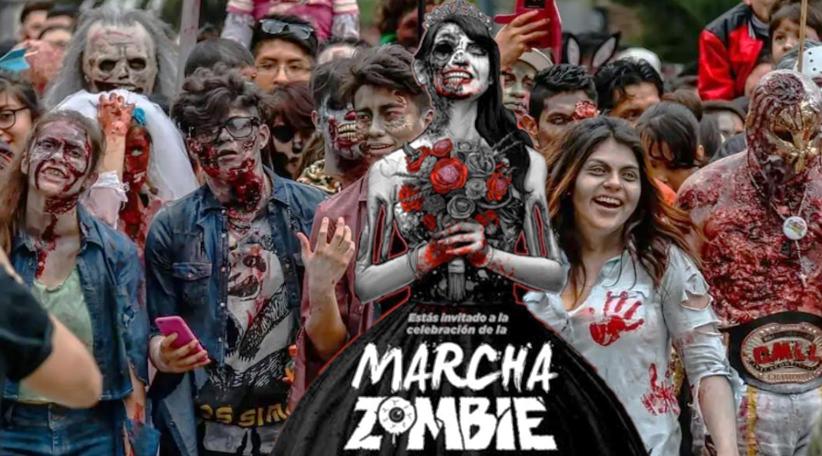 La Marcha Zombie celebró 15 años invadiendo el centro de CDMX