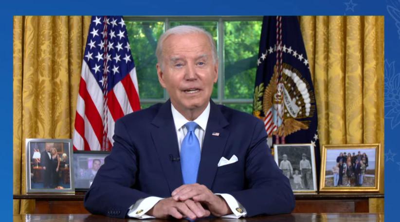 ‘We averted an economic crisis and economic collapse,’ says president Biden