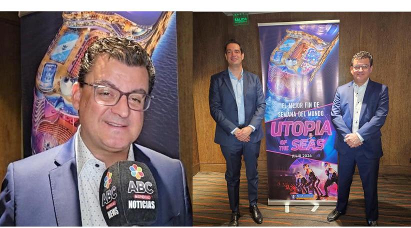  Bert Hernández, vicepresidente Internacional de Royal Caribbean, y Alberto Muñoz, VP asociado de la compañía para Latinoamérica y el Caribe, dieron detalles sobre el nuevo y esperado barco, el Icon of the Seas, que promete revolucionar la industria de cruceros.