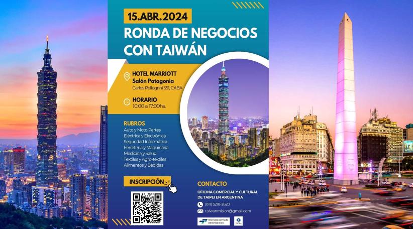 Taiwán anuncia una importante ronda de negocios en Argentina