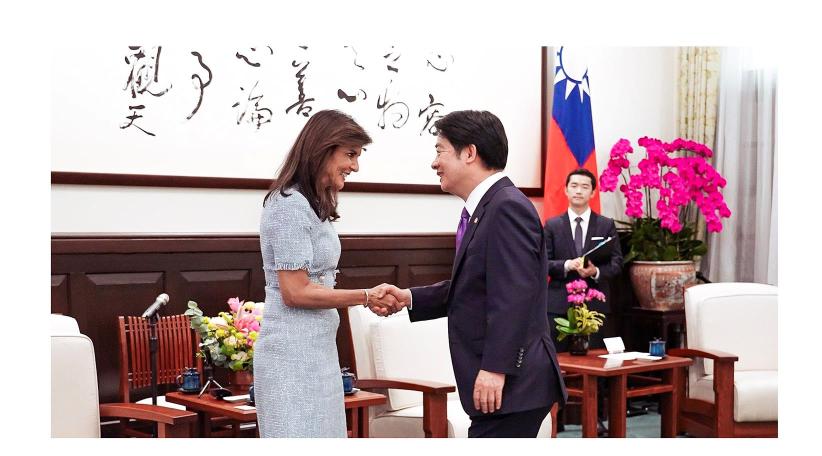 Haley se reunió con el presidente taiwanés Lai Ching-te (賴清德) el jueves, donde destacó la necesidad de "claridad moral" en la política internacional. 