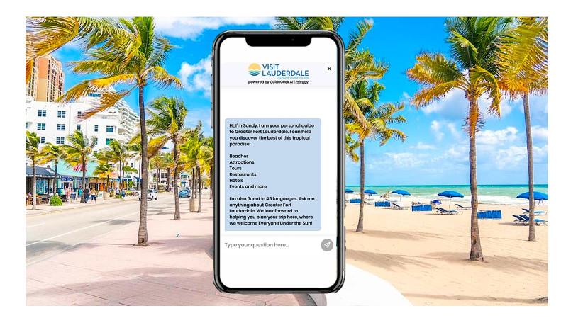 Saluda a Sandy: Tu asistente de viajes con inteligencia artificial para descubrir Greater Fort Lauderdale