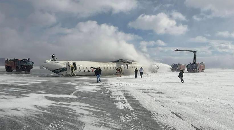 Delta Jet Overturns on Toronto Runway Amid Snowstorm, All 80 Aboard Survive