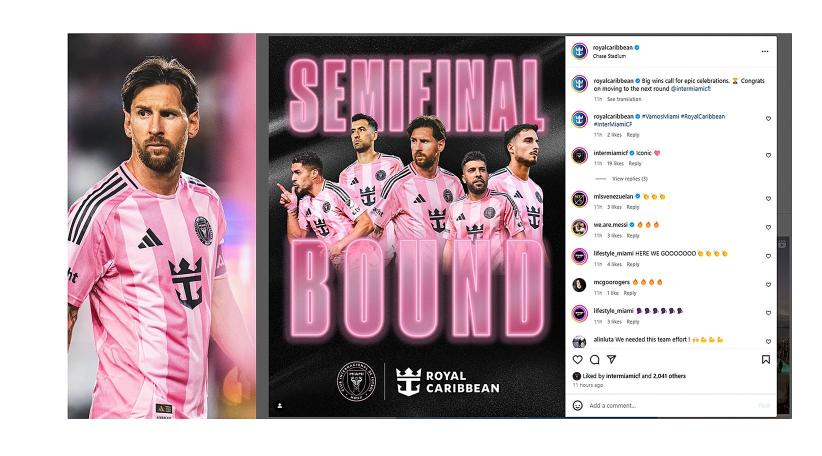  Royal Caribbean celebra la épica clasificación del Inter Miami y Messi a semifinales de la Concachampions