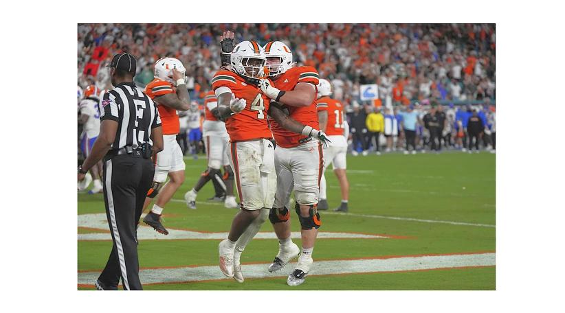 Miami Rises to No. 2 in AP Top 25; Chiefs Break Through with Win Over Giants