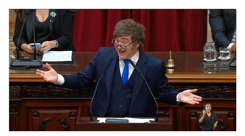 Milei inauguró las sesiones del Congreso anunciando más reformas y un fuerte cruce con el kirchnerismo “Por algo tienen a su líder presa”.
