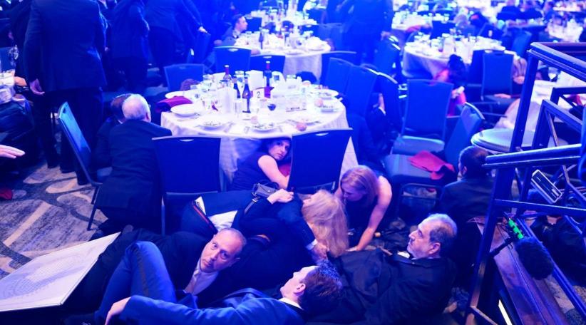 Donald Trump evacuated after shots fired at White House Correspondents’ Dinner.