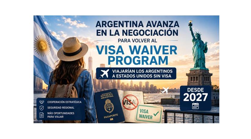 Argentina más cerca de volver al Visa Waiver Program y permitir viajes sin visa a Estados Unidos desde 2027.