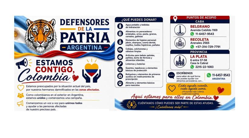 Colombianos en Argentina lanzan campaña solidaria para ayudar a compatriotas afectados por el terremoto.