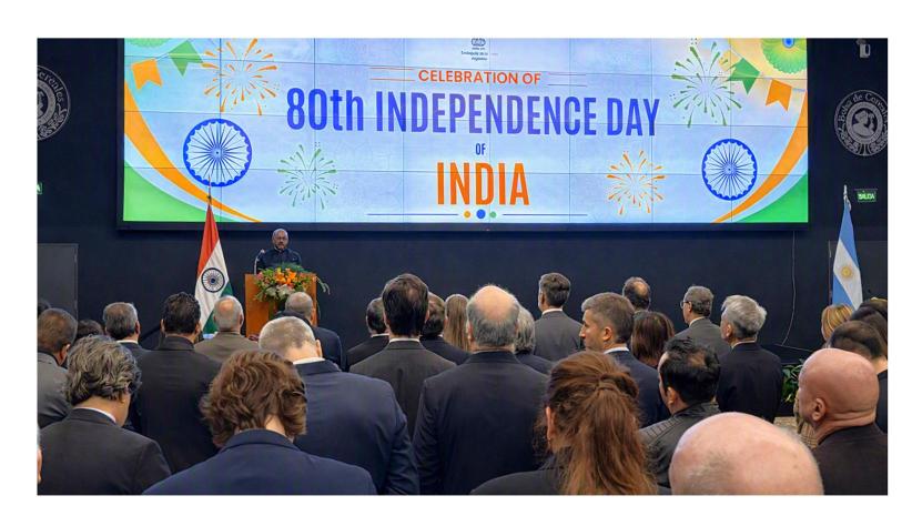 Celebración del 80º Día de la Independencia de la India.  