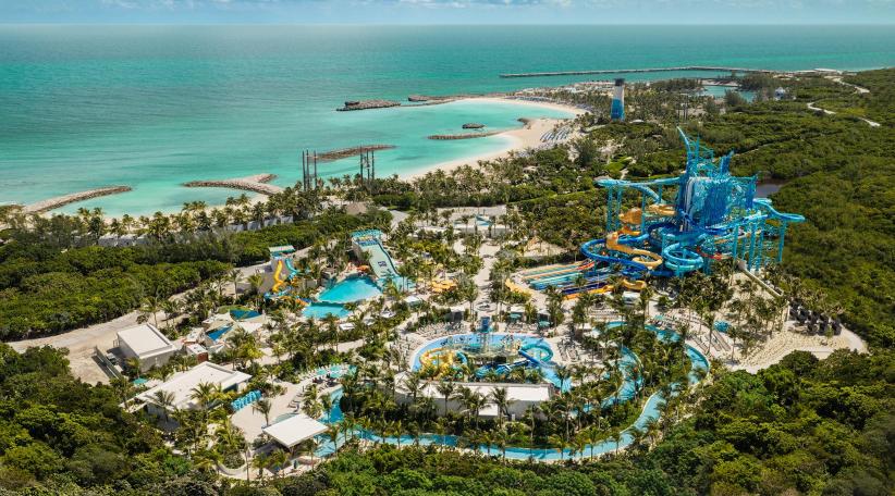Norwegian Cruise Line Opens Great Tides Waterpark at Great Stirrup Cay in The Bahamas.