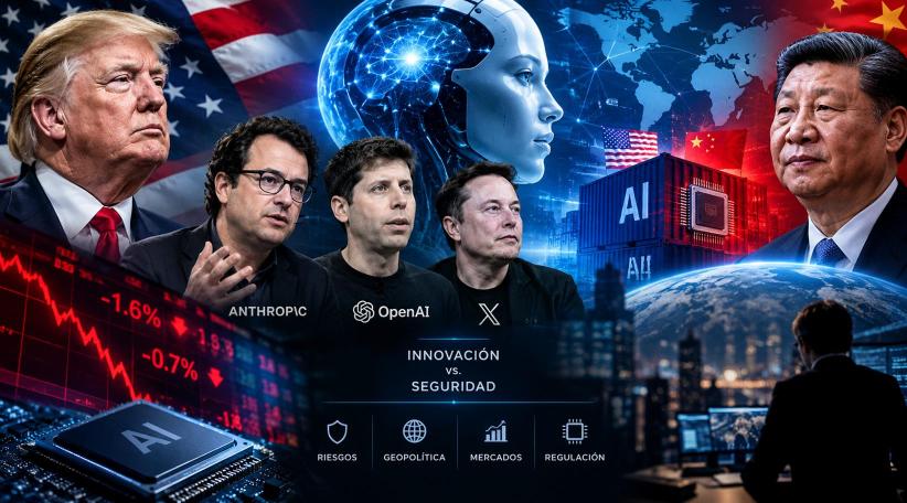 La carrera mundial por la inteligencia artificial enfrenta nuevas advertencias de seguridad y tensión entre Estados Unidos y China.