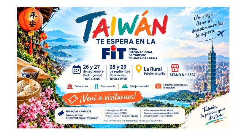 Taiwán te espera en la FIT 2026: cultura, gastronomía y naturaleza en el corazón de Buenos Aires.