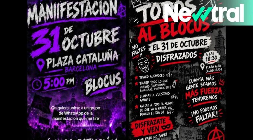 España en alerta ante nuevas convocatorias de protestas para Halloween en varias ciudades.