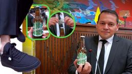 Senador colombiano asumió en el Congreso con zapatos hechos de marihuana al tiempo que regalaba cervezas y chocolates de cannabis 