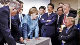 The combative G-7 summit, summed up in one surreal photo