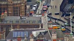 Armed police pulled the male driver out of the silver Ford at gunpoint on a slip road into Parliament, and a "Terrorism Act cordon" was put up