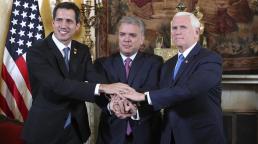 US VP Mike Pence meets Venezuela's Juan Guaido at Lima Group summit in Colombia. 