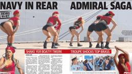 Top military brass treated to bizarre 'twerking' dance during commissioning of HMAS Supply