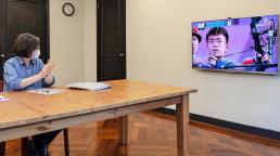 La presidente Tsai Ing-wen felicitó al equipo masculino de tiro con arco de Taiwán que obtuvo medalla de plata en los Juegos Olímpicos de Tokio