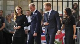 William, Kate, Harry and Meghan greet well-wishers at Windsor Castle