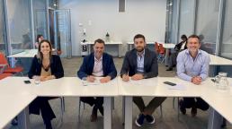 El encuentro contó con la presencia de Lucas Delfino, presidente; Camila Suarez, Directora Ejecutiva; Diego Gutiérrez, Director de Promoción Turística del Ente de Turismo; y Gonzalo Peluso, intendente de Magdalena.