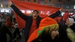 Los marroquíes celebran en las principales ciudades de Europa el pase a semifinales en el Mundial de Qatar 2022