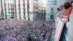 Show de Castellers con la presencia del Alcalde Jaume Collboni