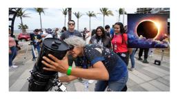 Grandes multitudes esperan el eclipse solar total en América del Norte