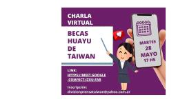Oportunidad de Becas Huayu de Taiwán para Argentinos y Uruguayos