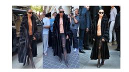 Katy Perry impacta con un escote de infarto y leggings rotos en la Semana de la Alta Costura de París