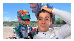 Franco Colapinto sorprendió a todos en Zárate: se subió a un karting, dio una vuelta con una pequeña fanática y se fue en una Ferrari