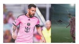 Messi hace jueguito con un balón de fútbol americano para promocionar el inicio de la MLS