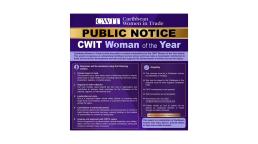 Deadline Approaches for Nominations for the Caribbean “Woman of the Year in Trade 2026”
