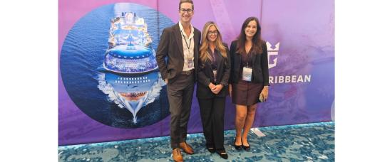 Lucas Bueno, Fabiana Marcuzzi, and Renata Lazari (in the photo), together with Royal Caribbean Group’s Chief Marketing Officer, Kara Wallace, represented Royal Caribbean Group during IPW 2026.